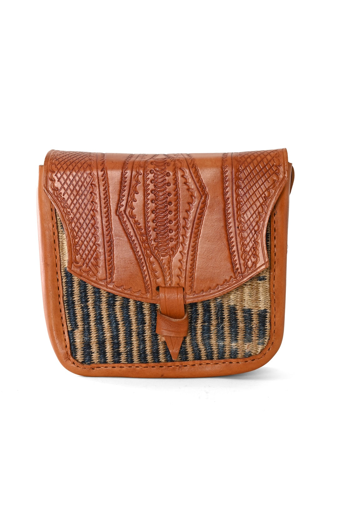 Sisal and Leather Crossbody Purse - Kilifi Coast