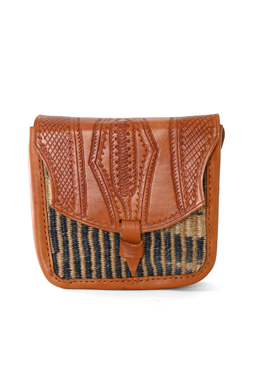 Sisal and Leather Crossbody Purse - Kilifi Coast
