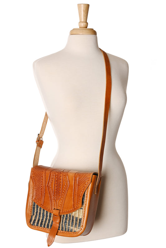 Sisal and Leather Crossbody Purse - Kilifi Coast