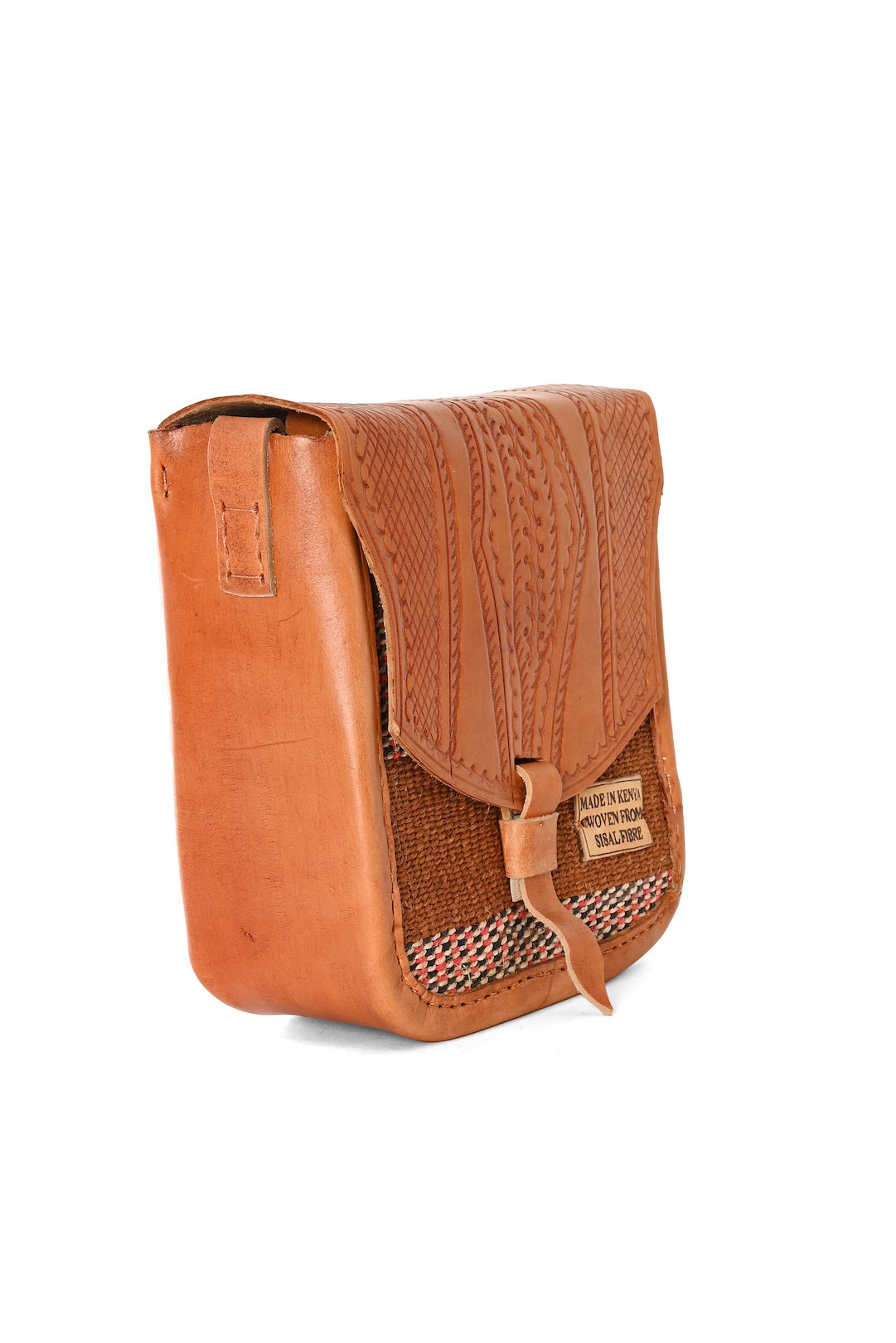 Sisal and Leather Crossbody Purse - Mombasa Spice Market