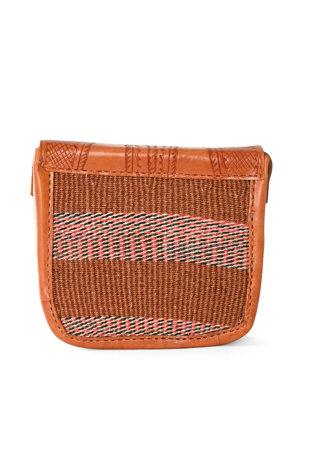 Sisal and Leather Crossbody Purse - Mombasa Spice Market