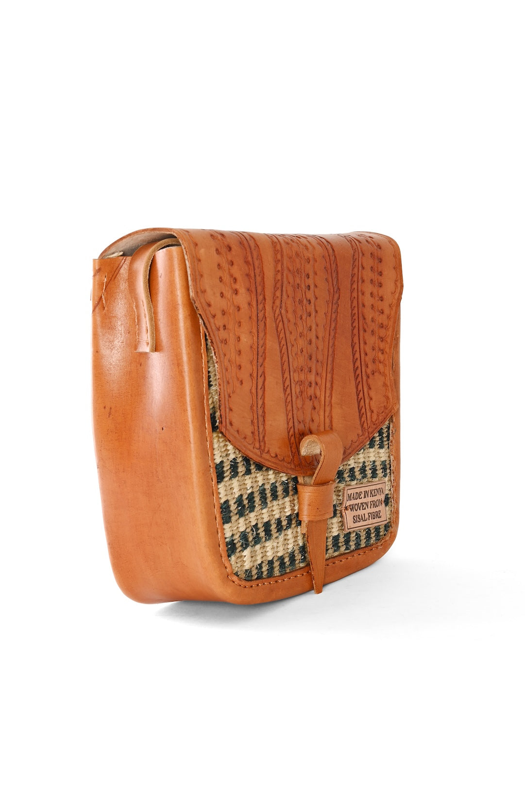 Sisal and Leather Crossbody Purse - Nairobi Nights