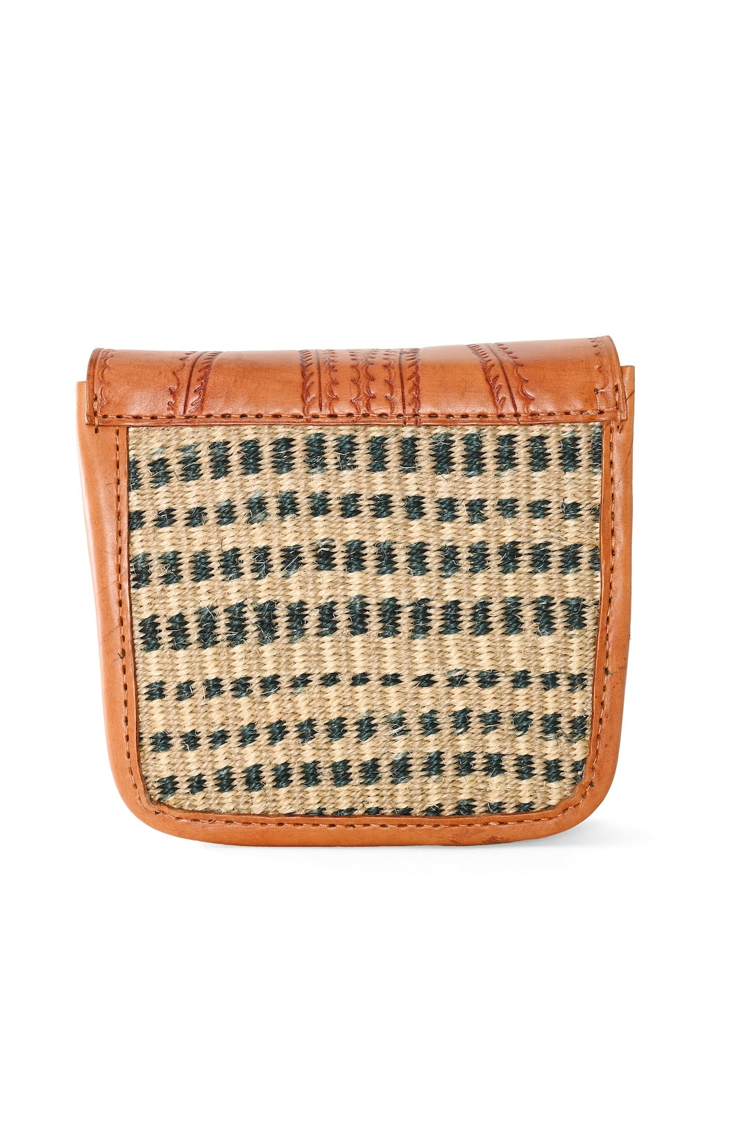 Sisal and Leather Crossbody Purse - Nairobi Nights
