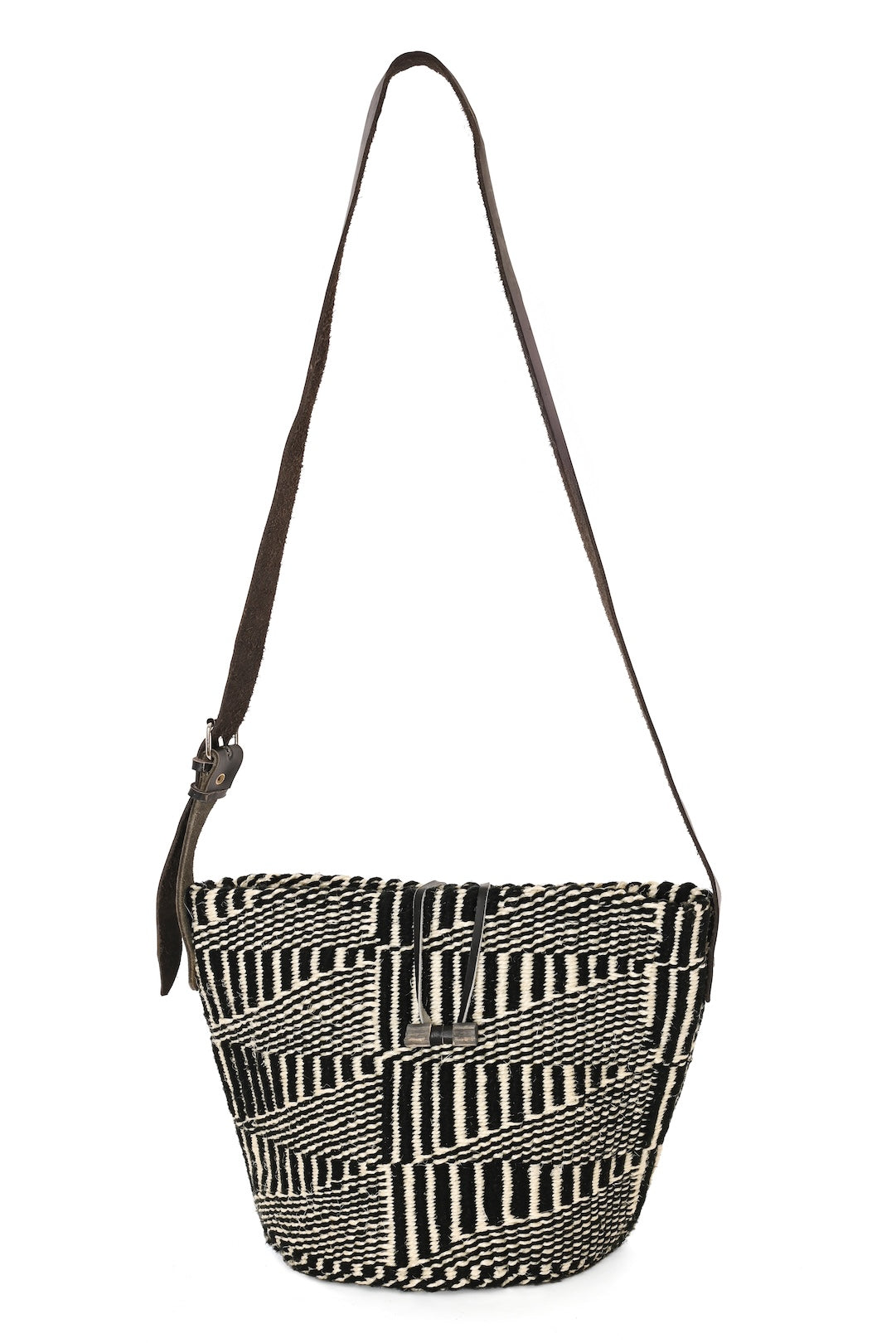 Kamba Triangles Patterned Sisal and Wool Purse