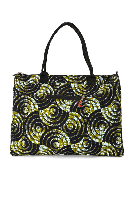 African Wax Cloth Overnighter Duffle Bag - One of a Kind