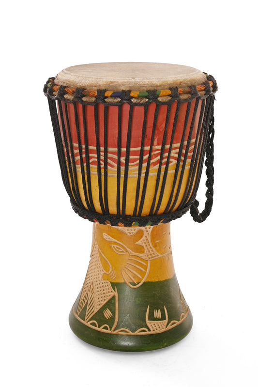 One of a Kind Large Colorful Ghanaian Djembe Drum