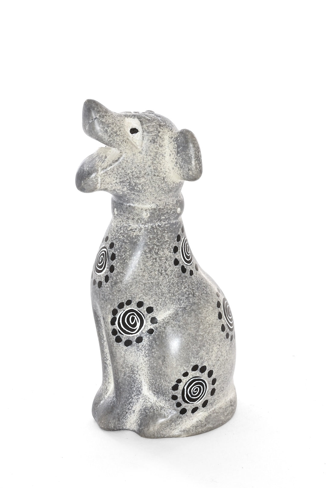 Small Gray Soapstone Dog Sculpture