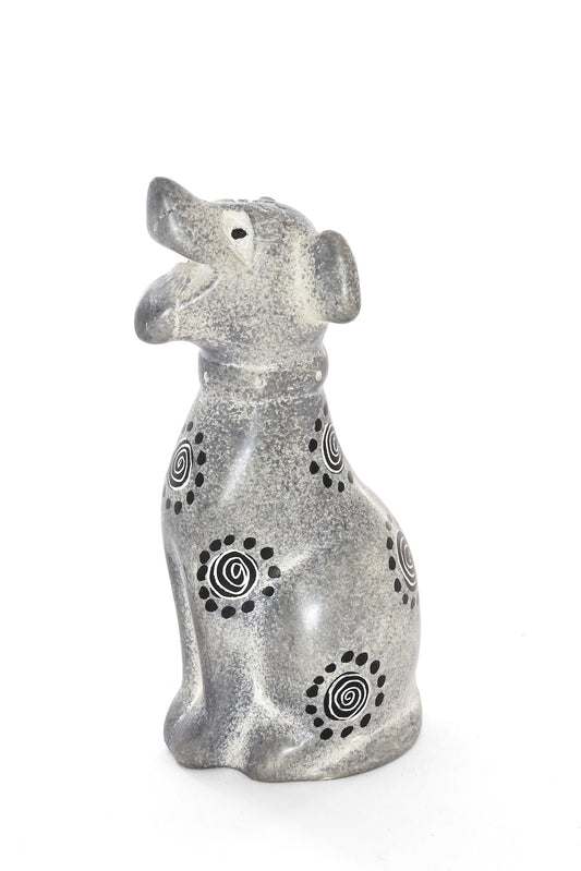 Small Gray Soapstone Dog Sculpture