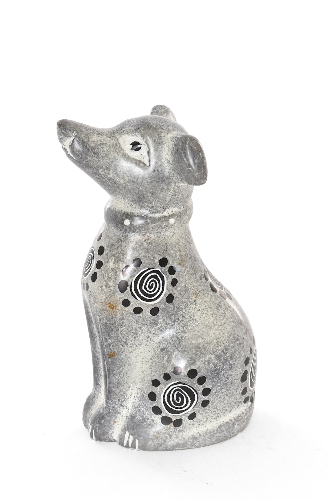 Small Gray Soapstone Dog Sculpture