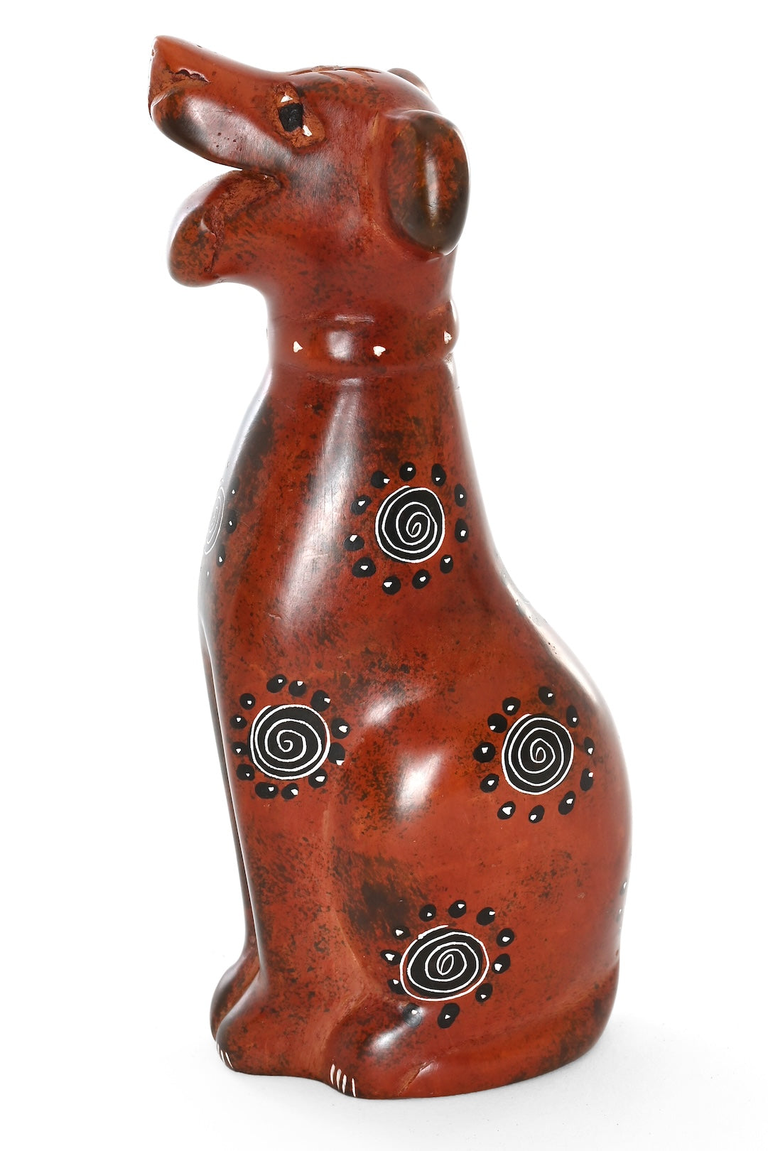 Large Brown Soapstone Dog Sculpture