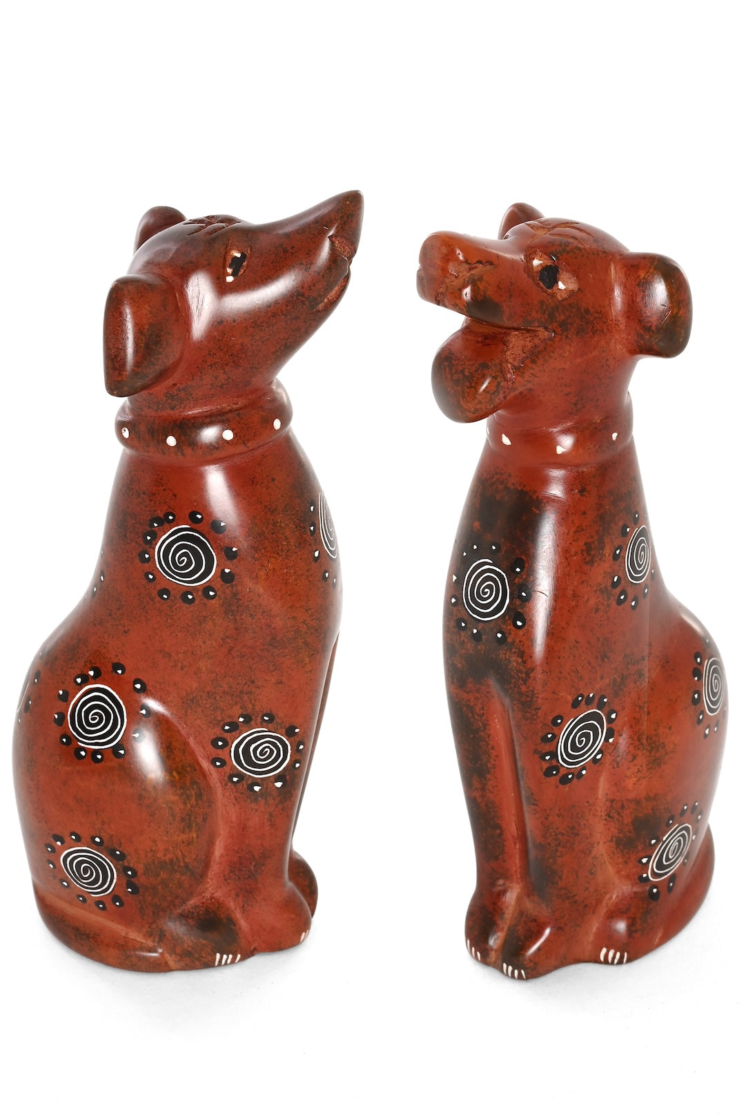 Large Brown Soapstone Dog Sculpture