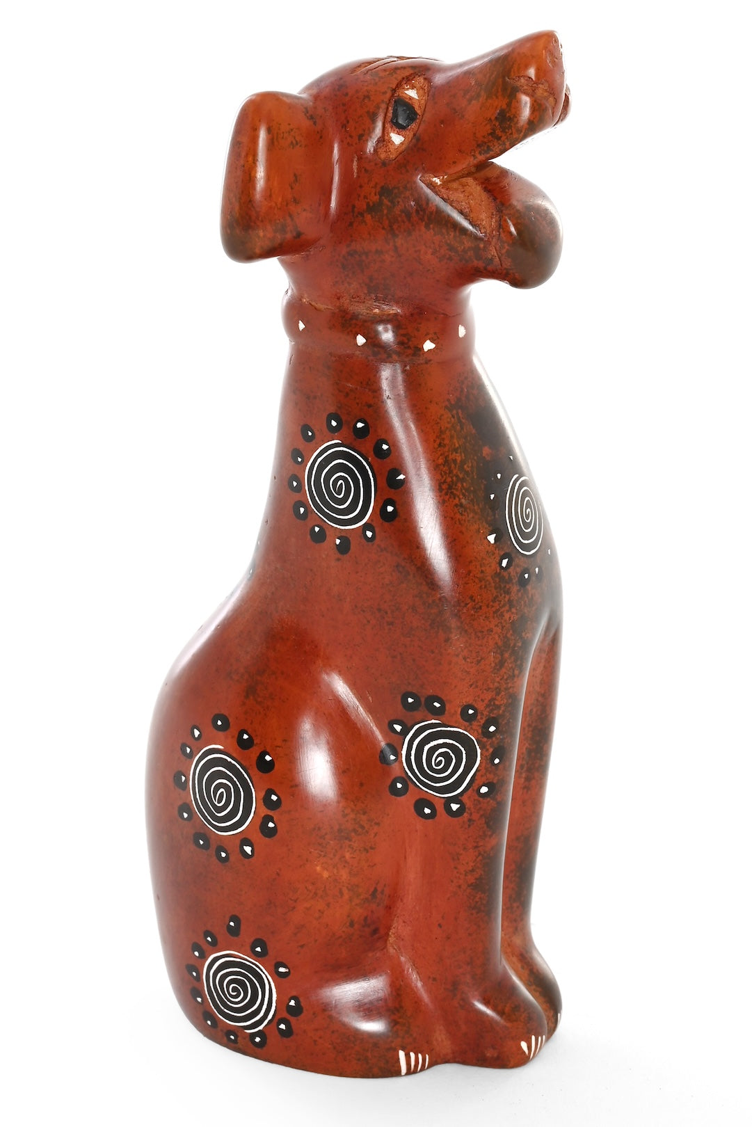 Large Brown Soapstone Dog Sculpture