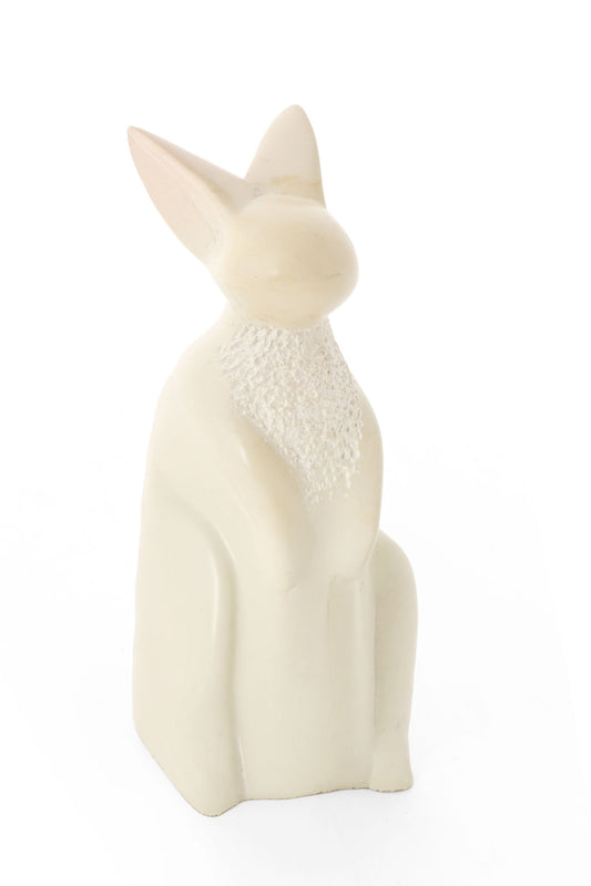 Natural Textured Soapstone Bunny Rabbit Sculpture