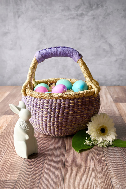 Pastel Purple and Natural Flecked Baby Bolga