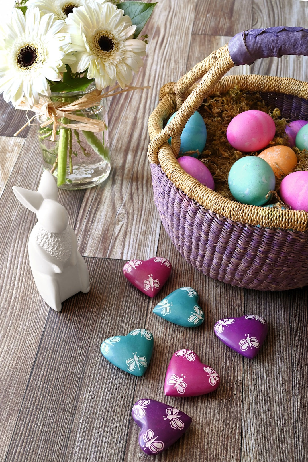 One Dozen Butterfly Soapstone Hearts