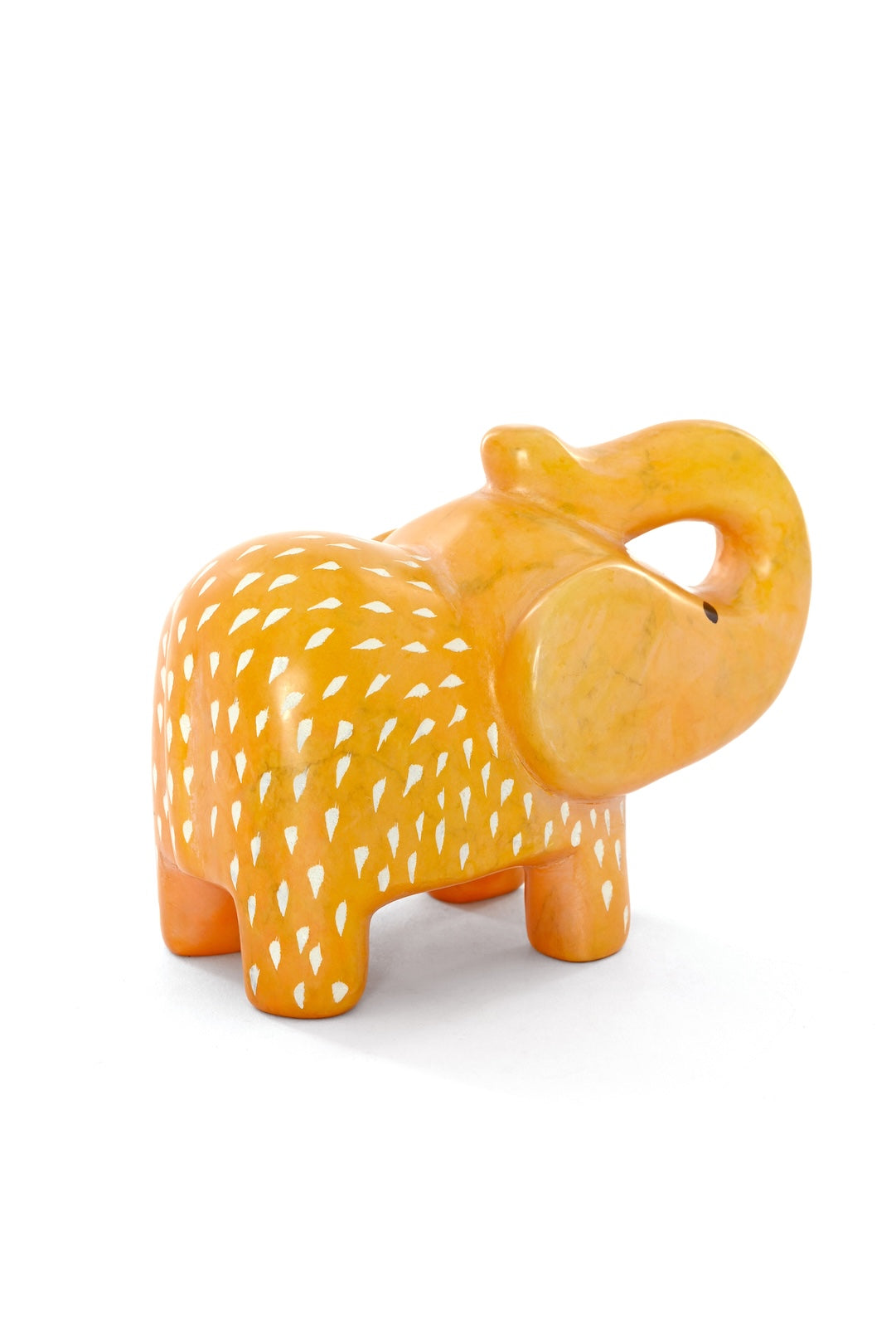 Sunny Yellow Soapstone Elephant Sculpture
