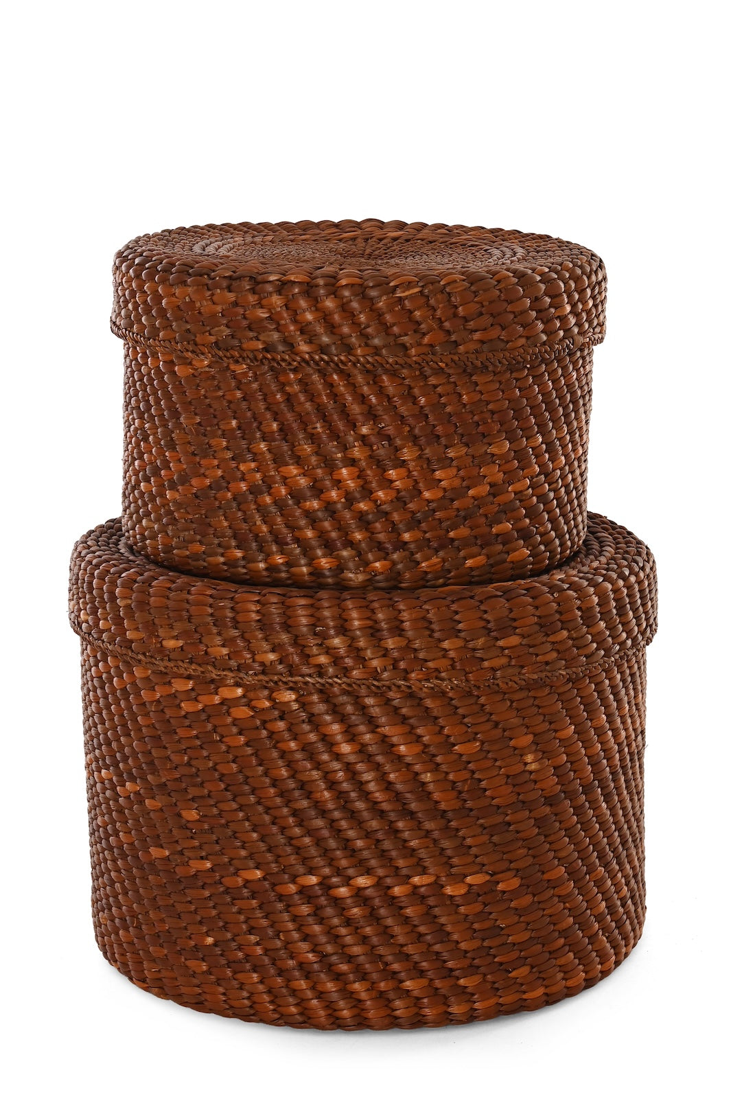 Set of 2 Milulu Reed Nesting Storage Baskets- One of a Kind