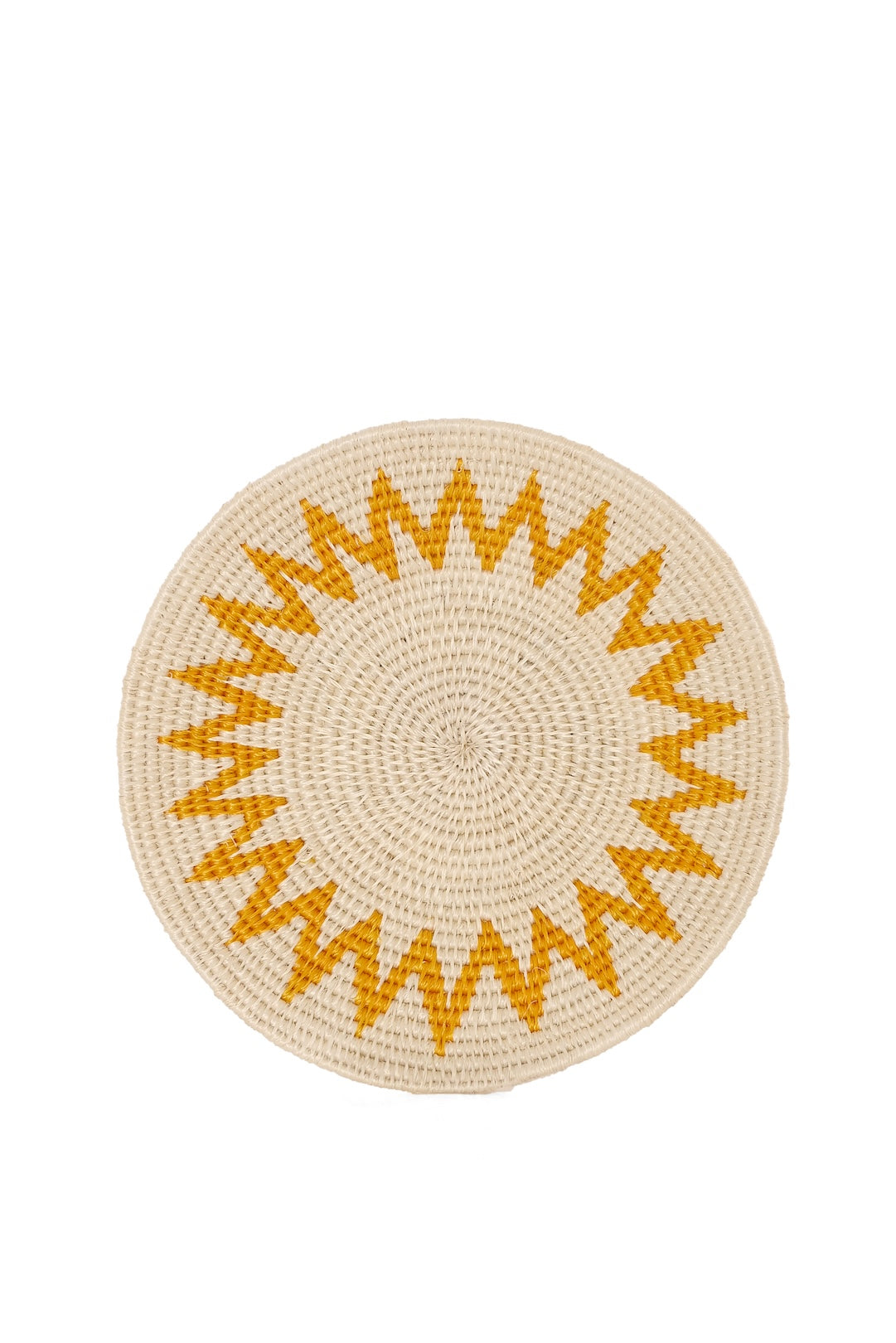 Sunny Yellow Sisal Wall Basket Set of 4 - One of a Kind