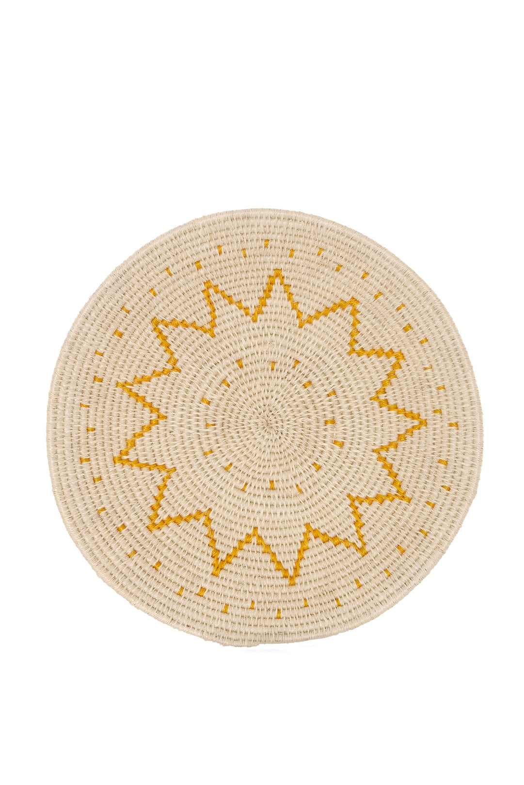 Sunny Yellow Sisal Wall Basket Set of 4 - One of a Kind