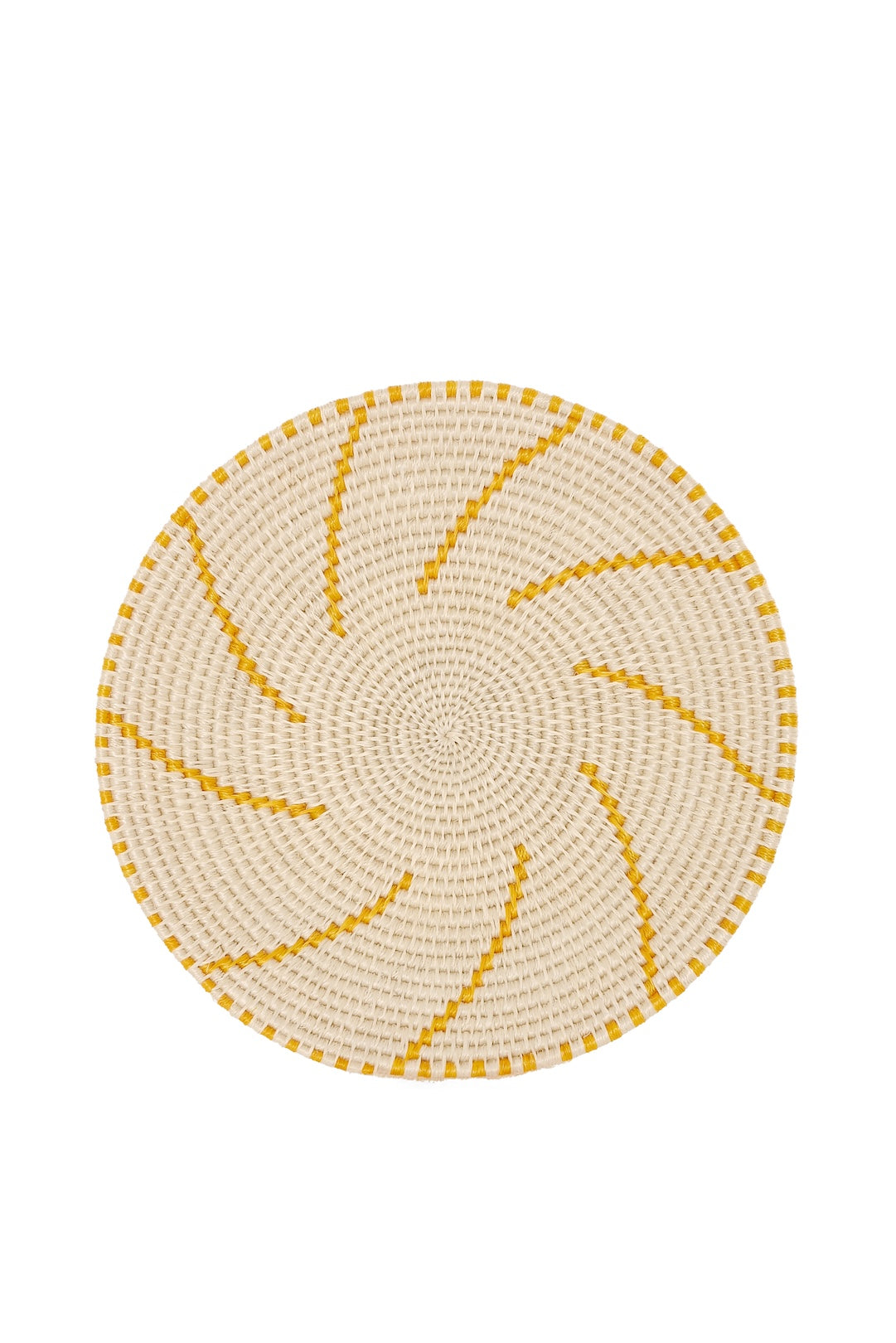Sunny Yellow Sisal Wall Basket Set of 4 - One of a Kind