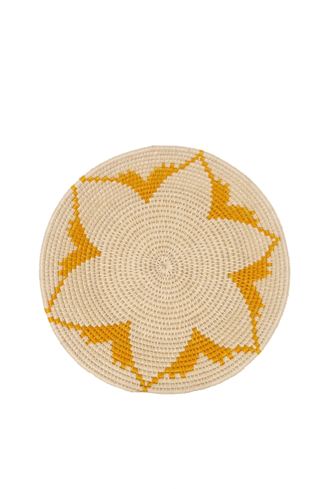 Sunny Yellow Sisal Wall Basket Set of 4 - One of a Kind