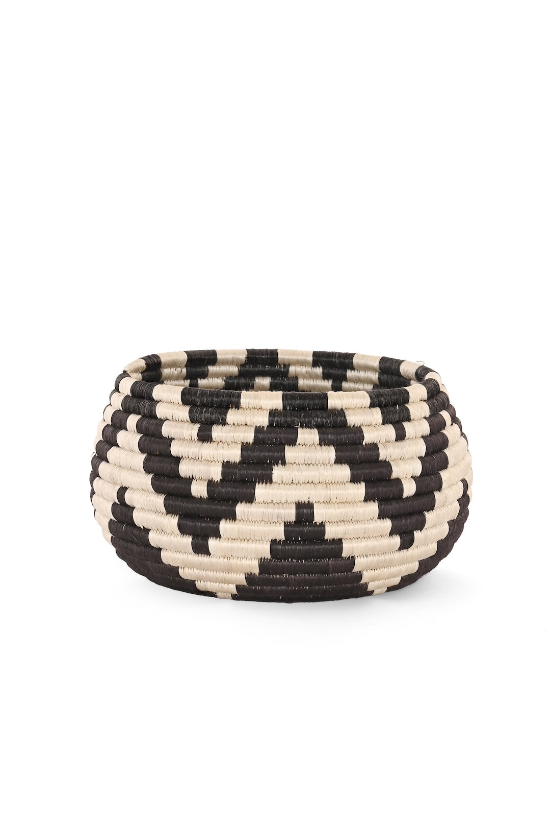 Rwandan Black and White ZigZag Basket Set