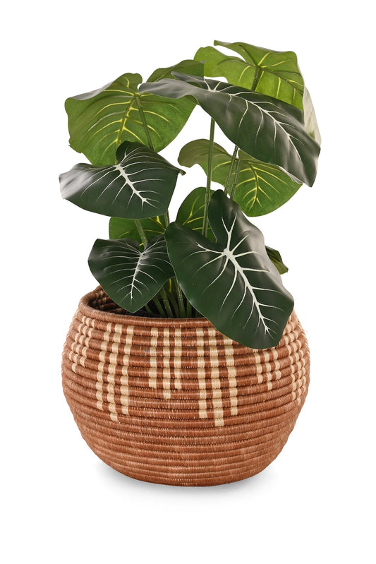 Rwandan Brown and Natural Ray Basket