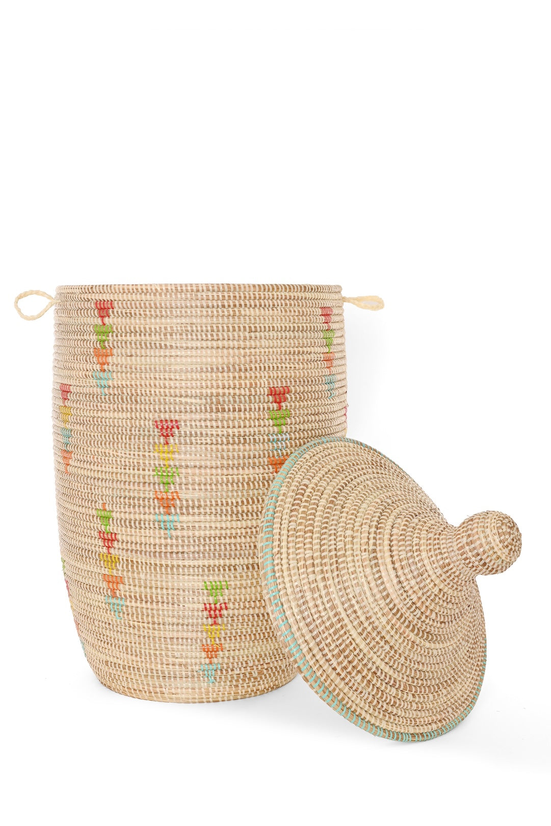 Cream Hamper with Rainbow Triangles - One of a Kind