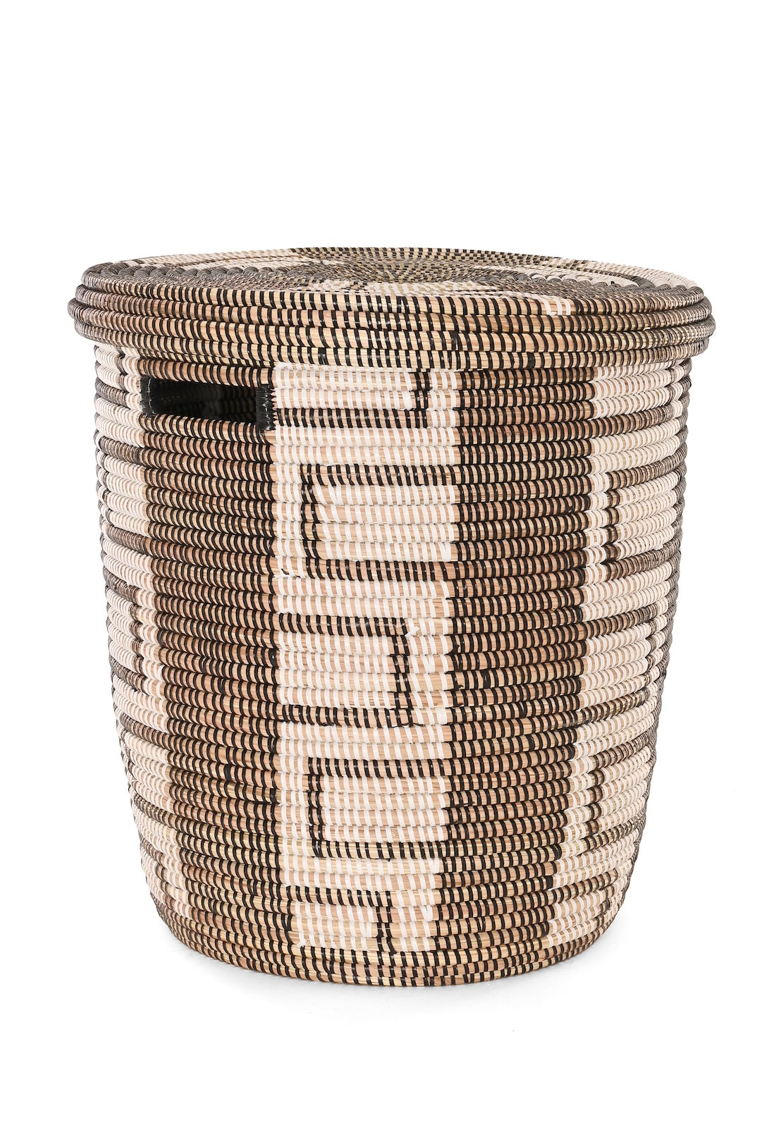 Flat Lid Hamper with ZigZag Block Design - One of a Kind