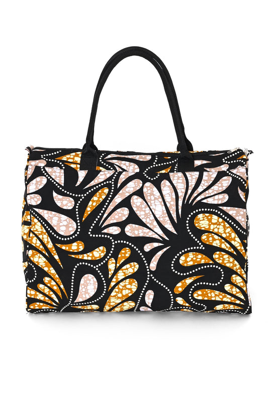 African Wax Cloth Overnighter Duffle Bag - One of a Kind