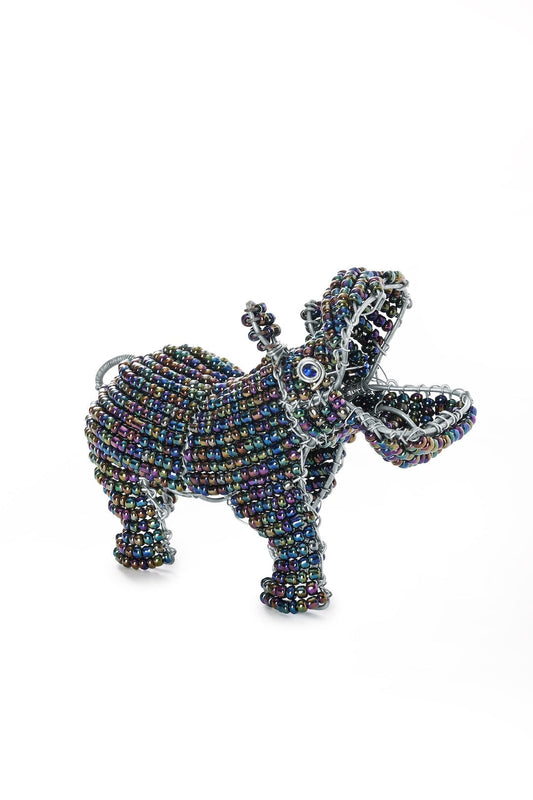 Beaded Hippo Sculpture