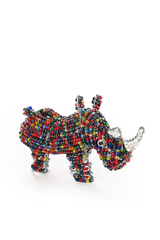 Beaded Rhino Sculpture