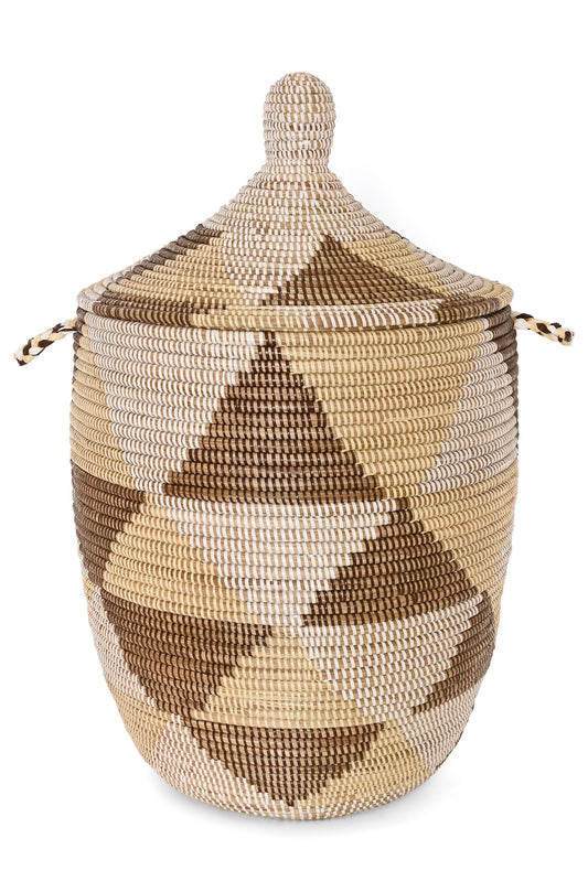 Earthy Triangles Large Senegalese Hamper - One of a Kind