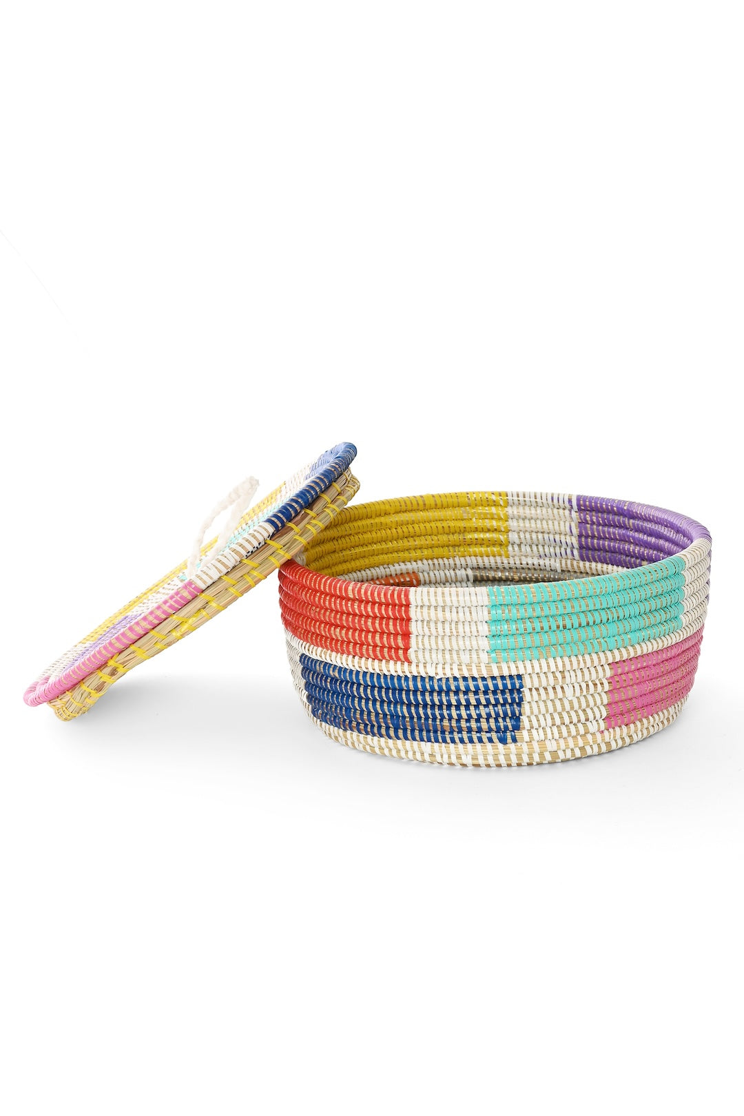 Colorful Blocks Lidded Storage Box Basket