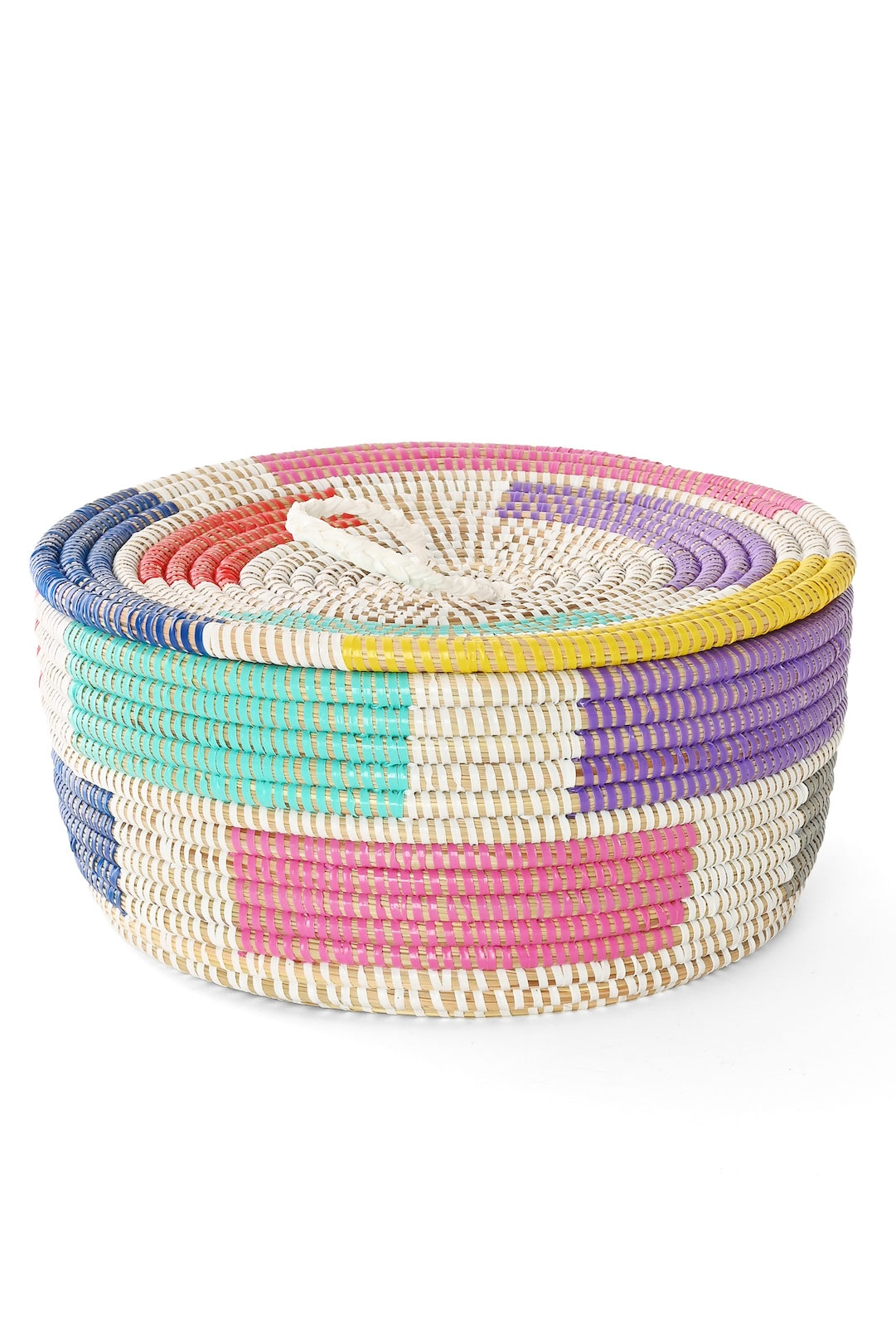 Colorful Blocks Lidded Storage Box Basket