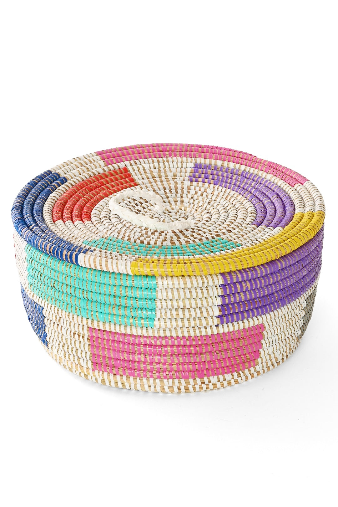 Colorful Blocks Lidded Storage Box Basket