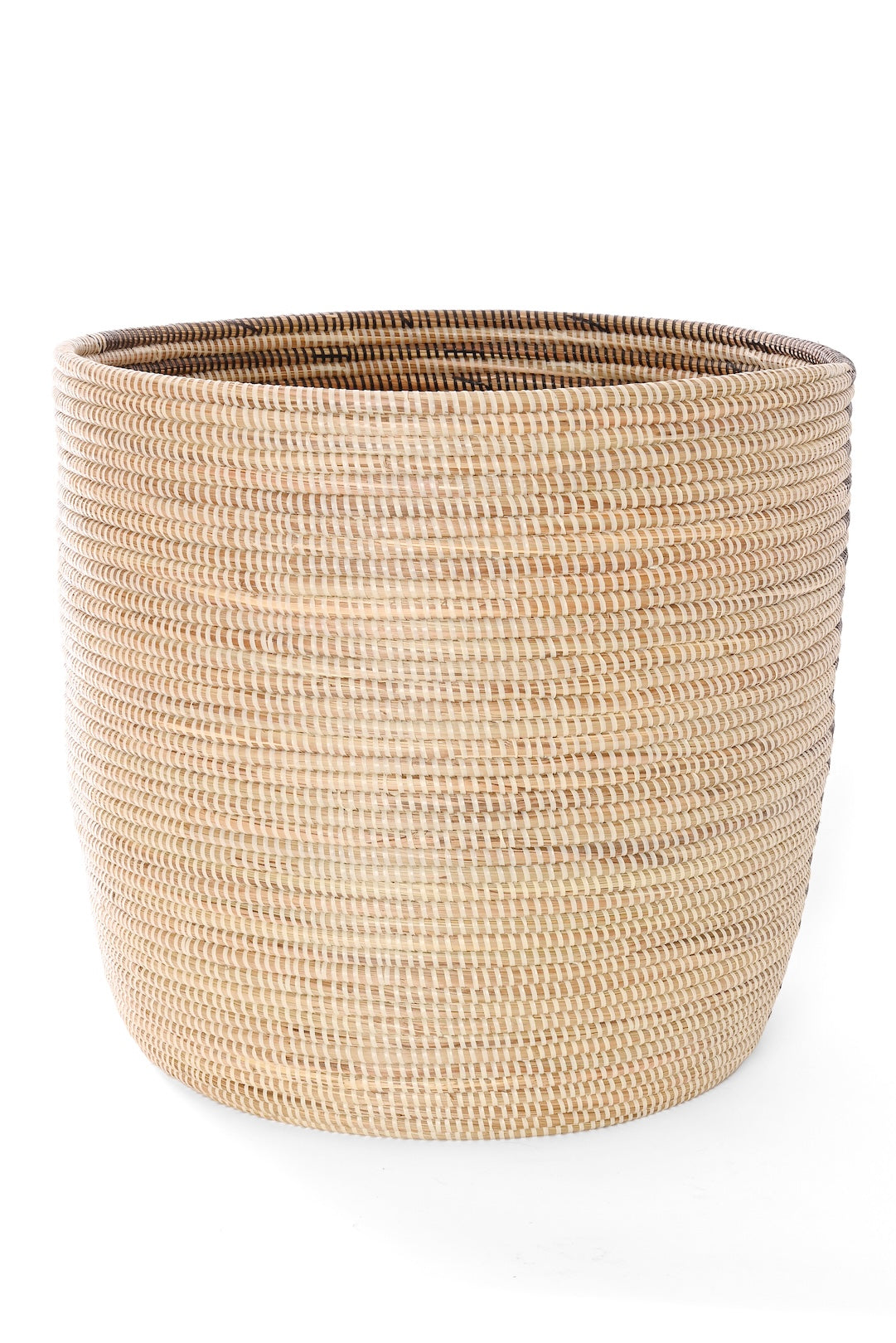 Black & Cream Offset Stripe Deep Storage Basket
