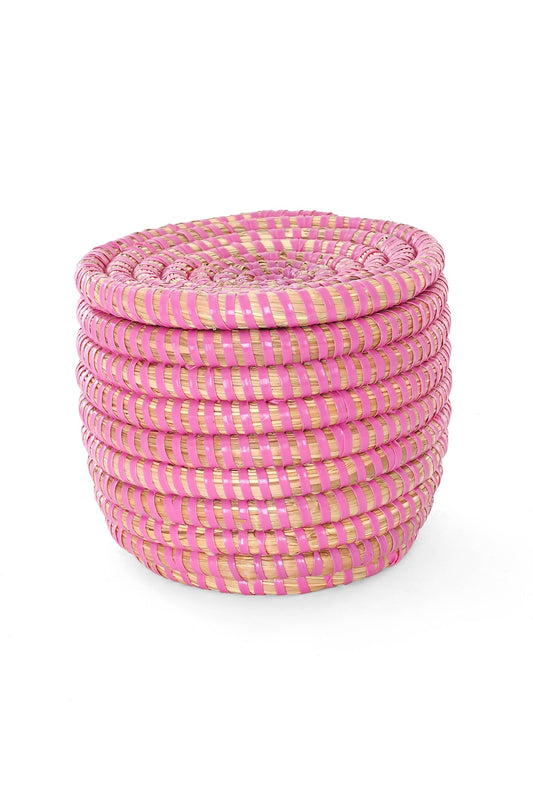 Pink Mini Flat Top Trinket Basket