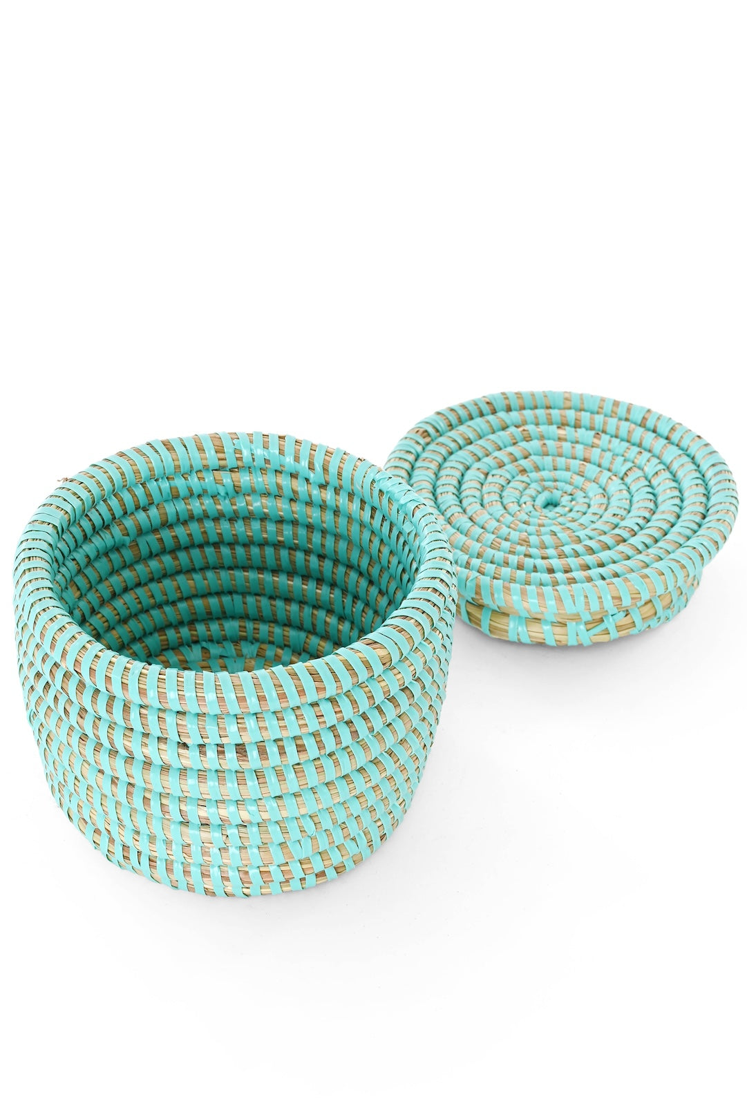 Solid White Lidded African Baskets - Handmade in Senegal – African Mod