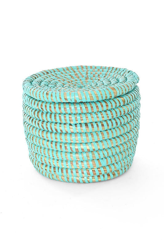 Aqua Mini Flat Top Trinket Basket