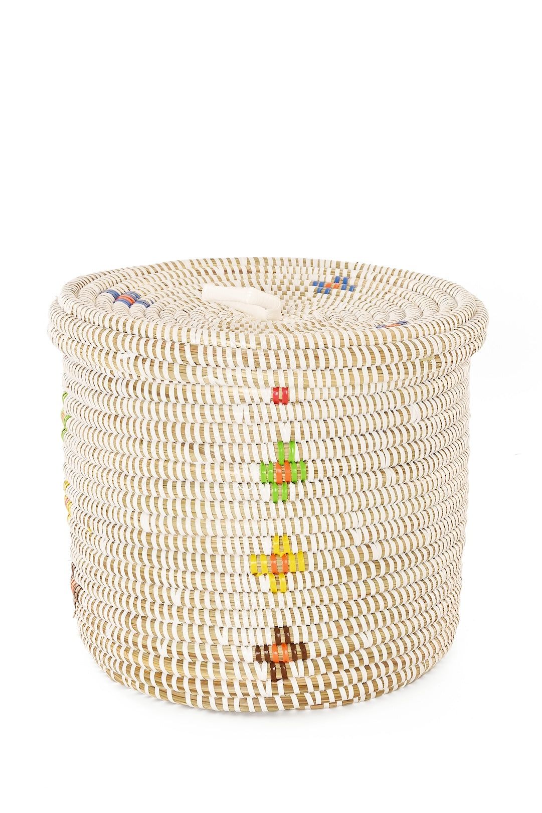 Colorful Blossom Lidded Storage Basket