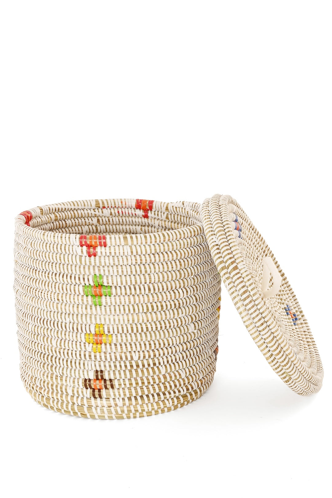 Colorful Blossom Lidded Storage Basket