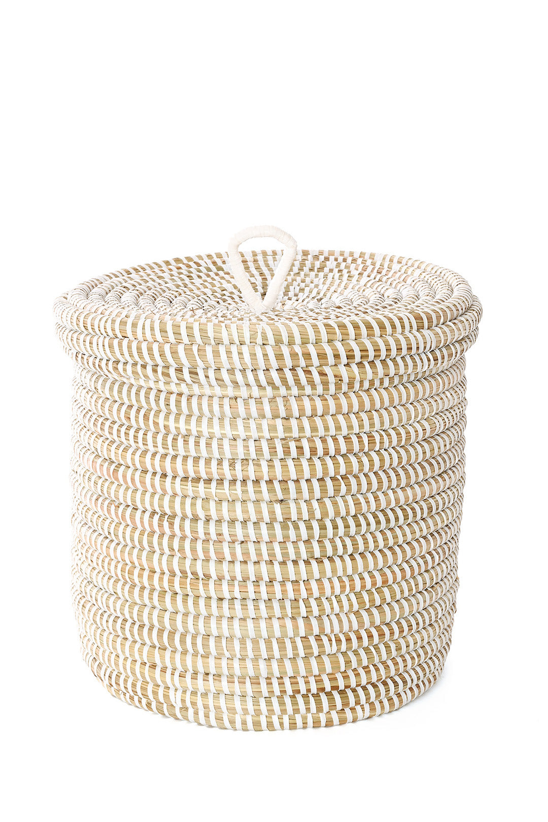 Small White Lidded Basket