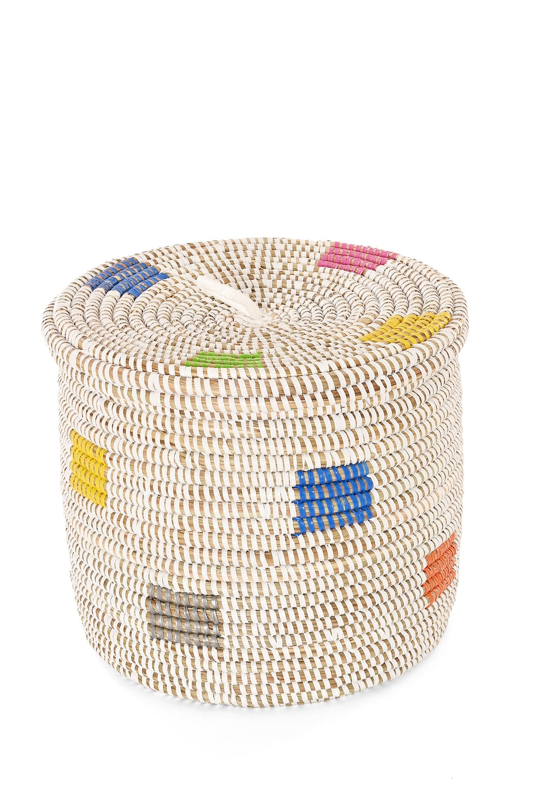 Pixels Lidded African Basket