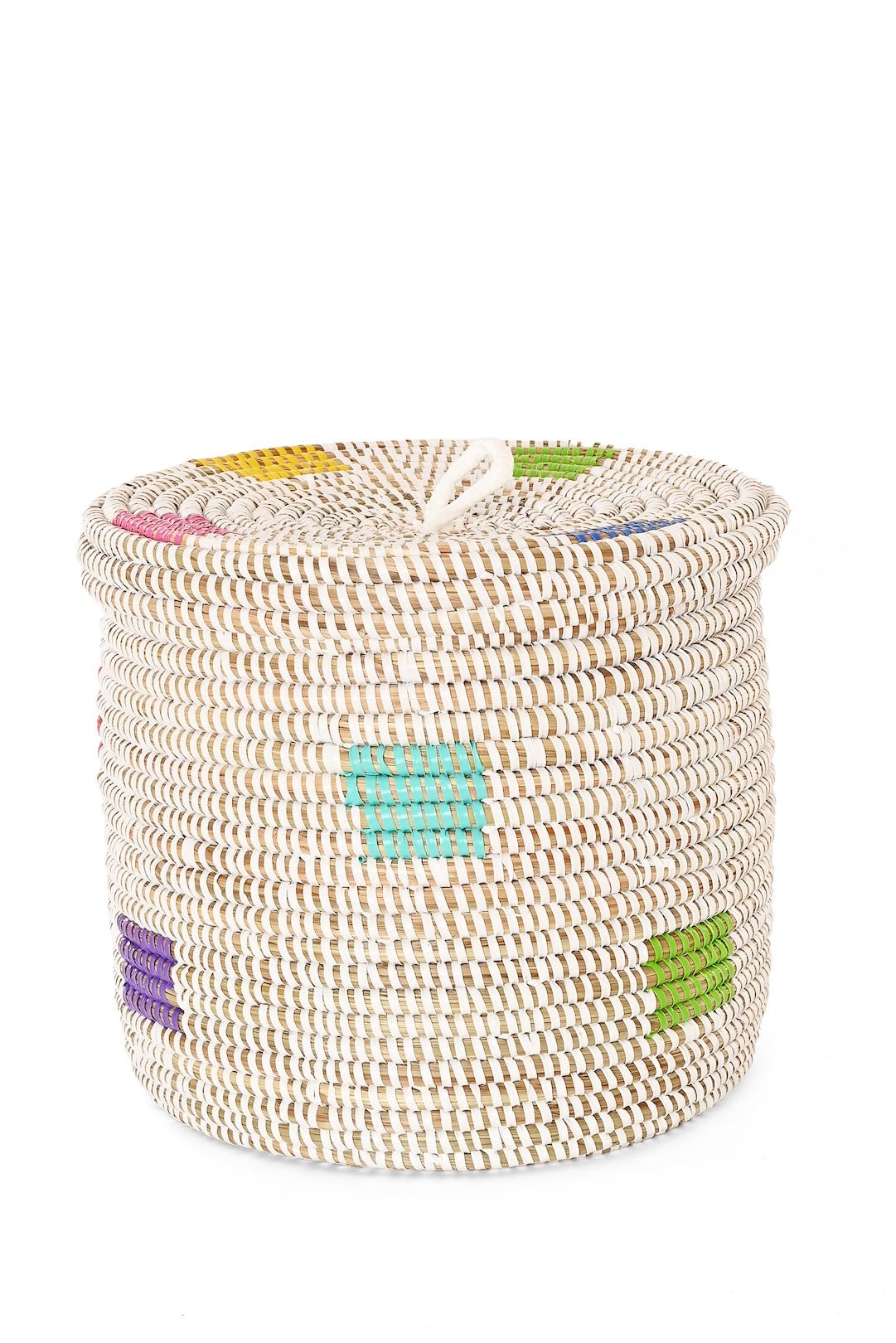Pixels Lidded African Basket