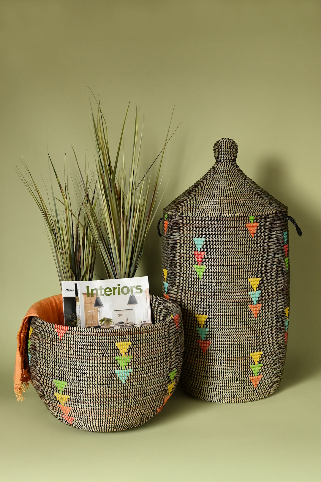 Prism Triangles Slender Laurel Hamper Basket