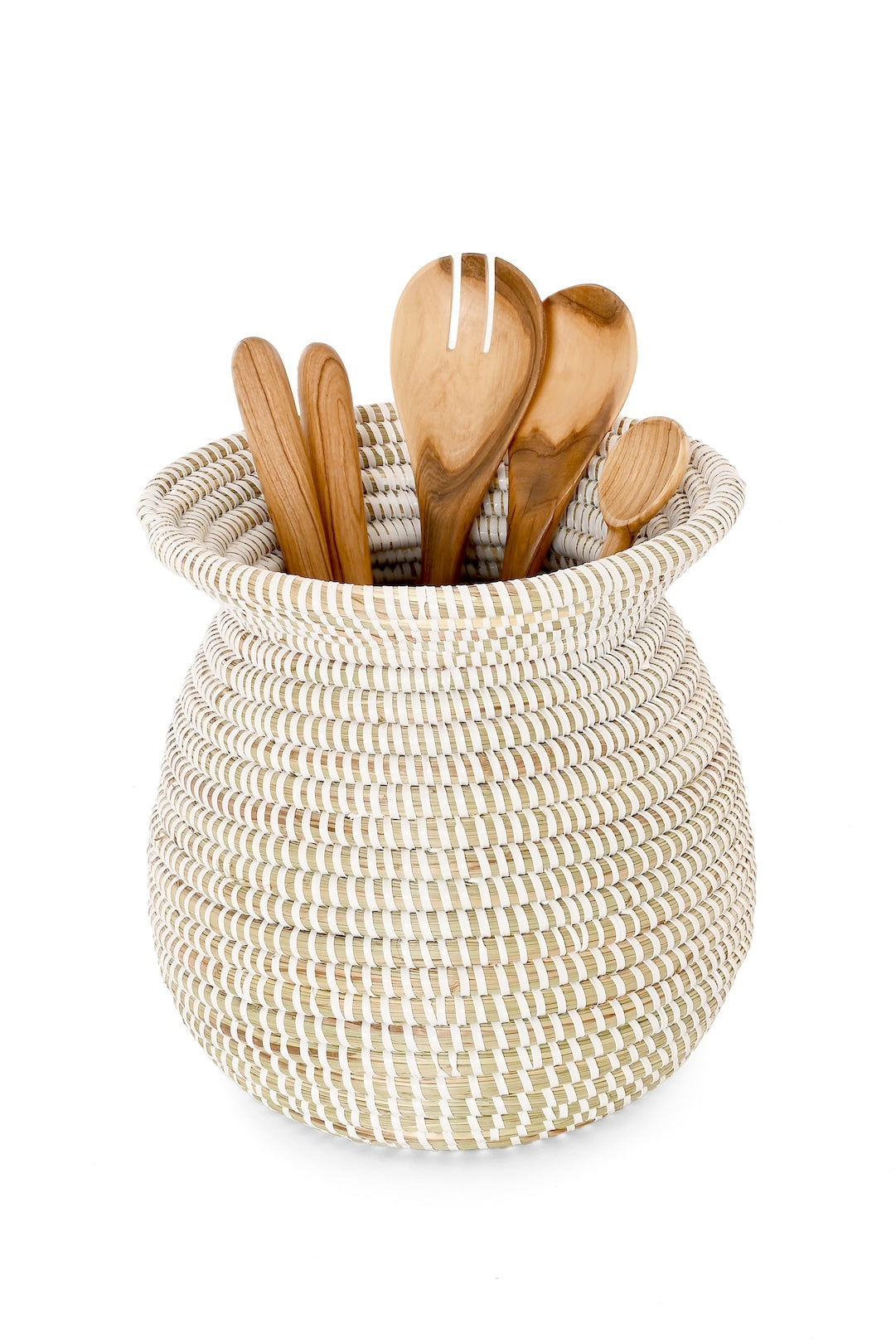 White Kitchen Basket from Senegal