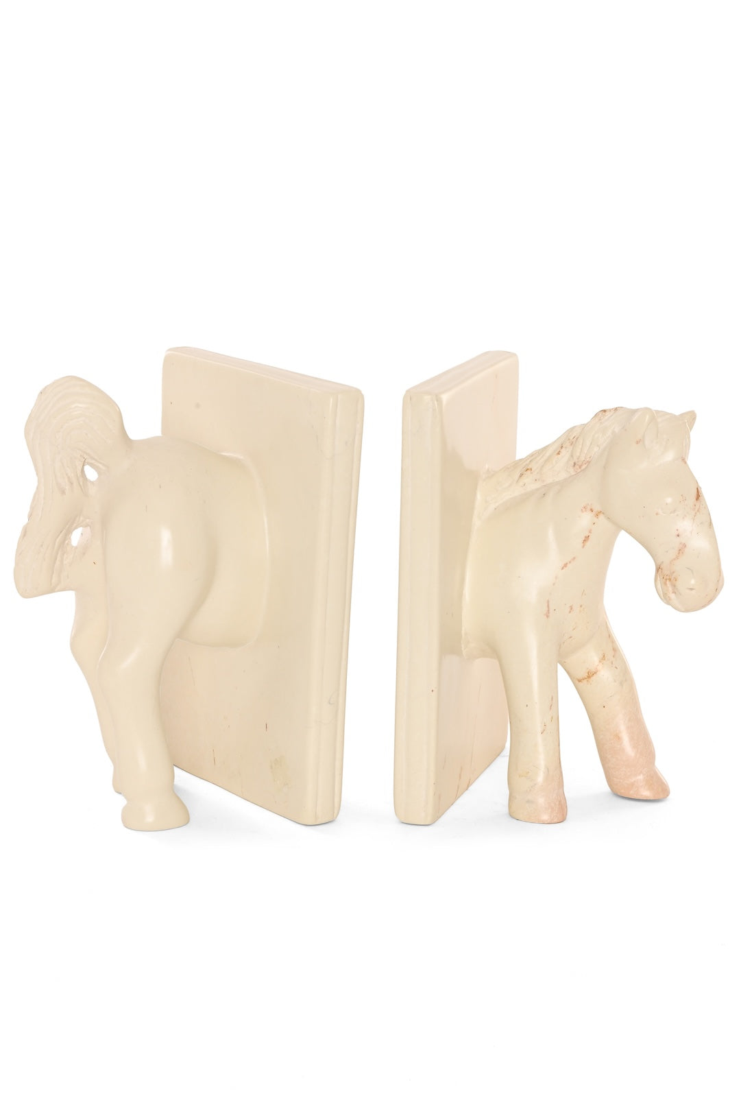One of a Kind Natural Soapstone Horse Bookends