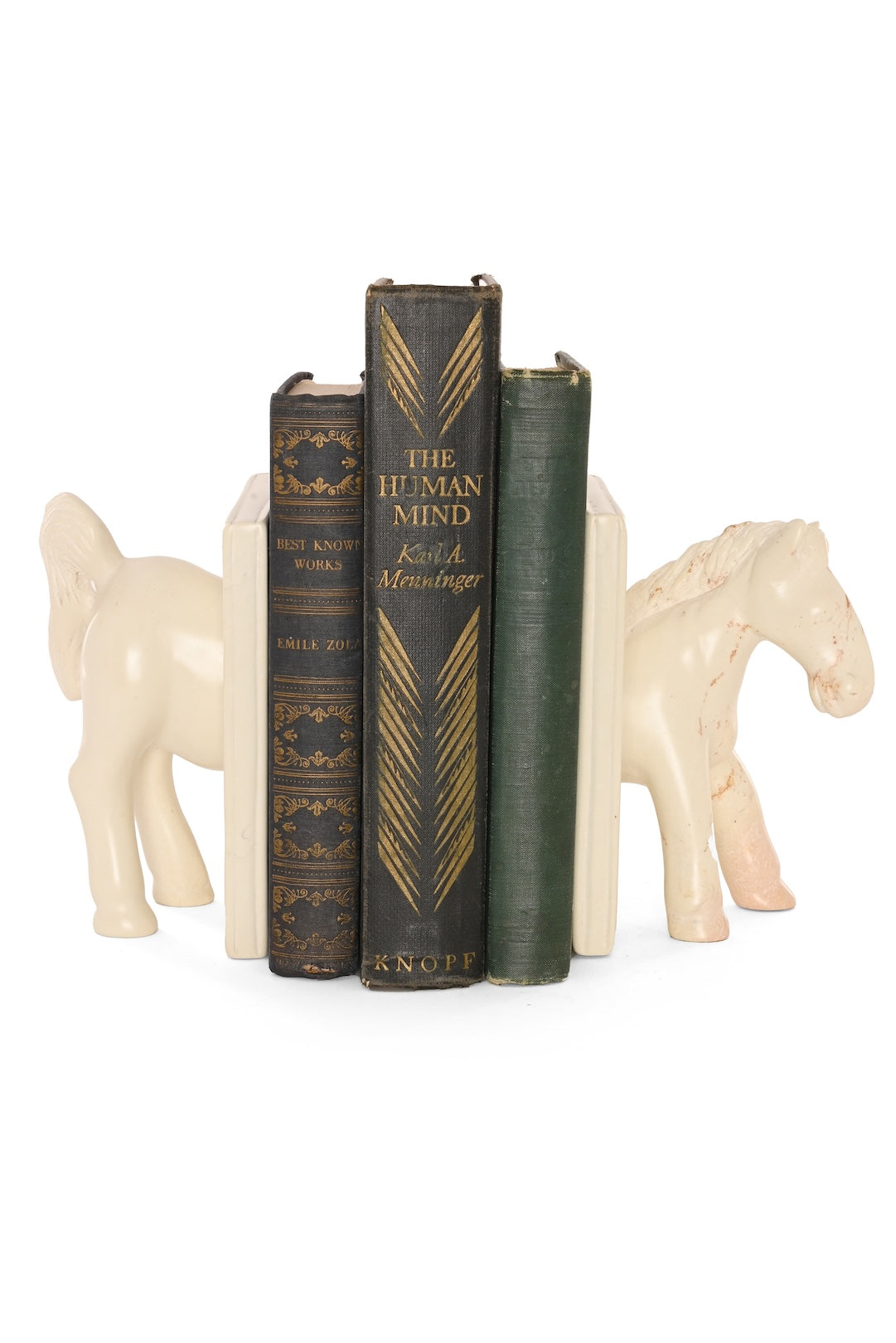 One of a Kind Natural Soapstone Horse Bookends