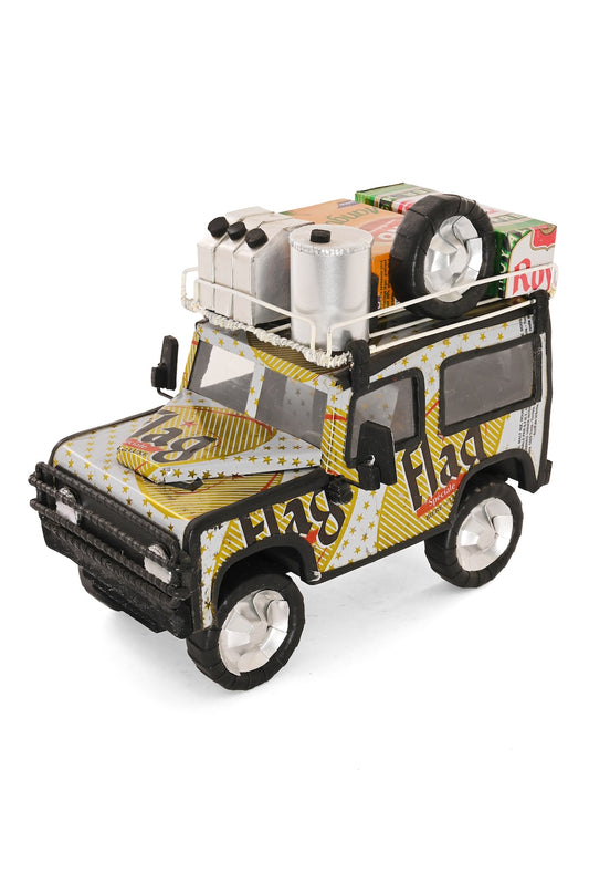 One-Of-A-Kind Recycled Beer & Soda Can Land Rover